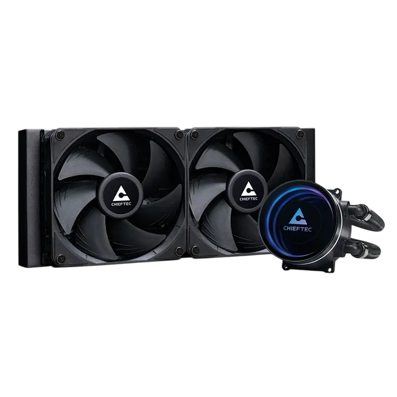 AIO Liquid Cooling Chieftec "Iceberg 240 DARK" (<34.7dBA, 64.72CFM, 2x120mm, 500-2200rpm, Infinity M