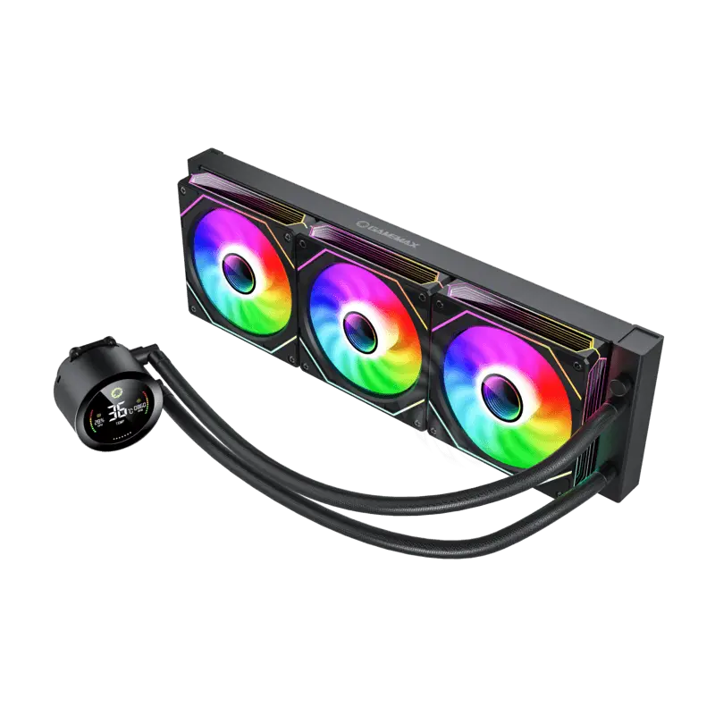 AIO Liquid Cooling Gamemax "IceBurg 360 Digital BK" (≤36.9 dB(A), 58.8CFM, 2x120mm, ARGB, Dsplay. TD