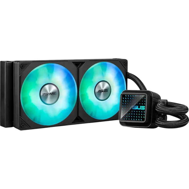 AIO Liquid Cooling ASUS "PRIME LC 240 ARGB" (<34dBA, 2x120mm, ARGB, 600-2200RPM, 75,7CFM)