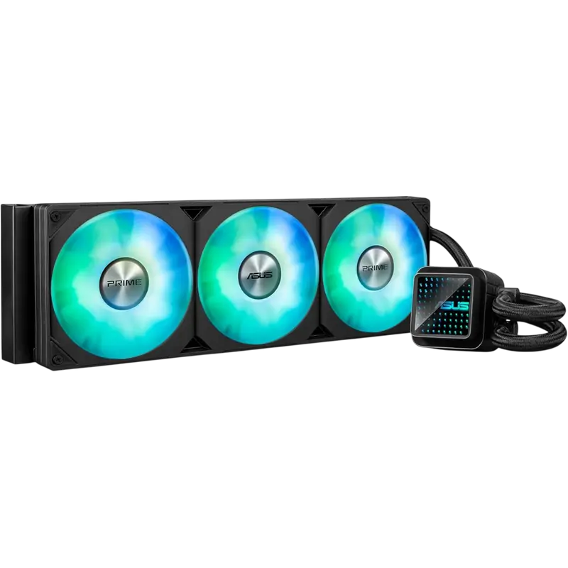 AIO Liquid Cooling ASUS "PRIME LC 360 ARGB" (<36,5dBA, 3x120mm, ARGB, 800-3600RPM, 77,22CFM)