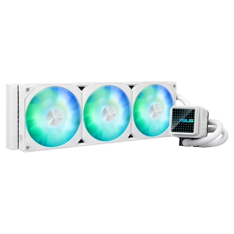 AIO Liquid Cooling ASUS "PRIME LC 360 ARGB WHT" (<34dBA, 3x120mm, ARGB, 600-2200RPM, 75,7CFM)