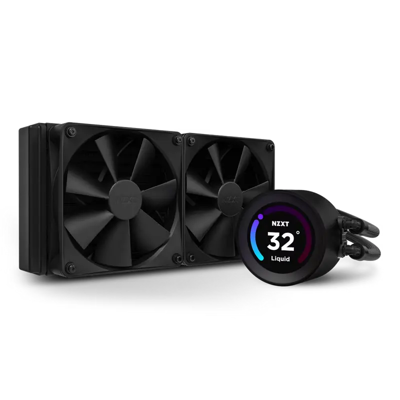 AIO Liquid Cooling NZXT Kraken Elite 240 Black (17.9-30.6dB, 78.02CFM, 2x120mm, 500-1800RPM, LCD 2.3