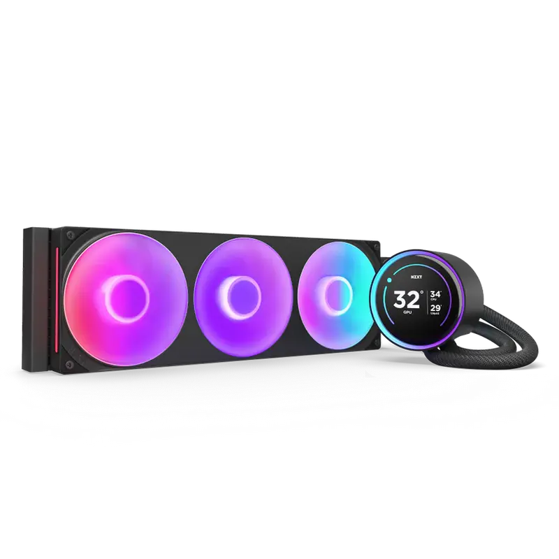 AIO Liquid Cooling NZXT Kraken Elite 360 RGB Black (<33.88dB, 75.12CFM, 3x120mm RGB, 500-2400RPM, LC
