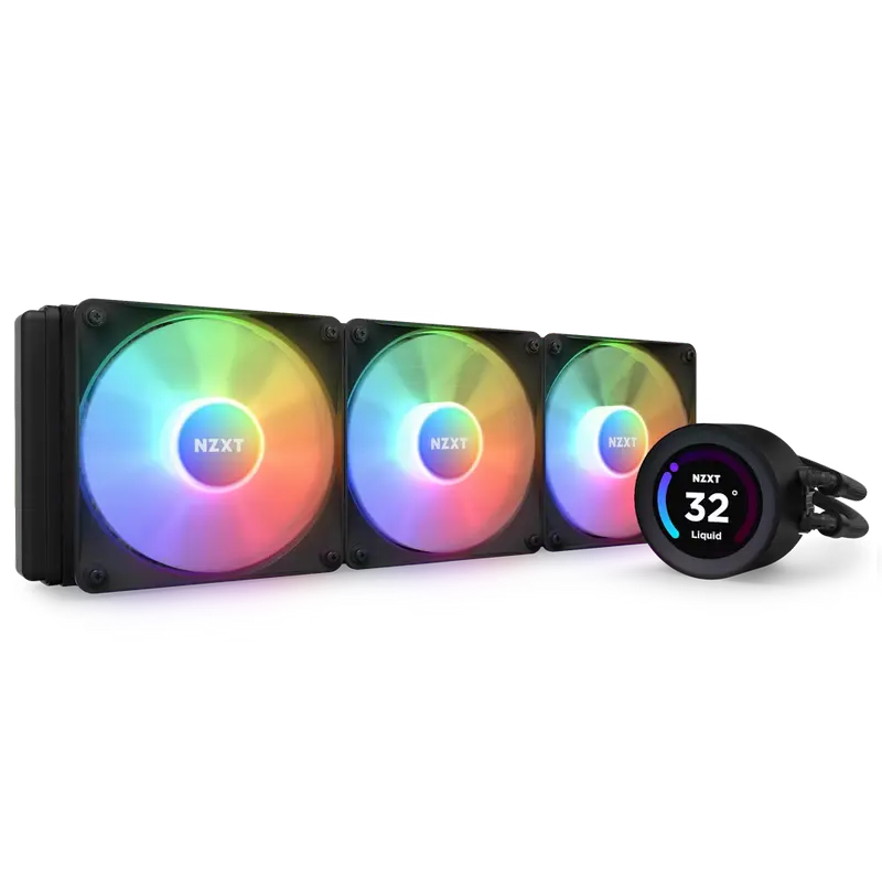 AIO Liquid Cooling NZXT Kraken Elite 360 RGB Black (<33.88dB, 78.86CFM, 3x120mm RGB, 500-1800RPM, LC