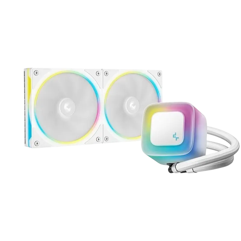 AIO Liquid Cooling Deepcool "LE240 PRO WH" (<36.07dBA, 400-2400RPM, 66.23CFM, 2x120mm, 2500-3400 RPM