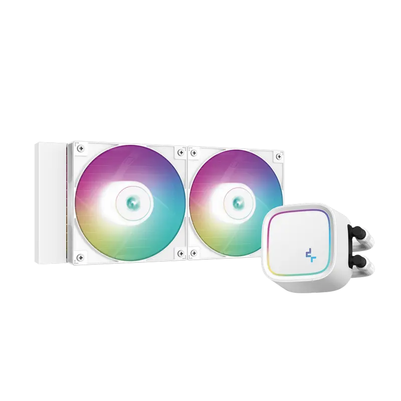 AIO Liquid Cooling Deepcool "LE520 White" (<32.9dBA, 85.85CFM, 2x120mm, ARGB LED, 1238g.)