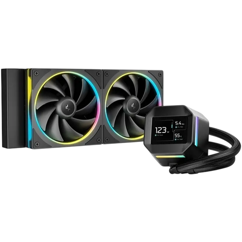 AIO Liquid Cooling Deepcool "LM240" (<38.71dBA, 600-2400RPM, 66.32CFM, 2x120mm, 2400 RPM, ARGB, 2.4"