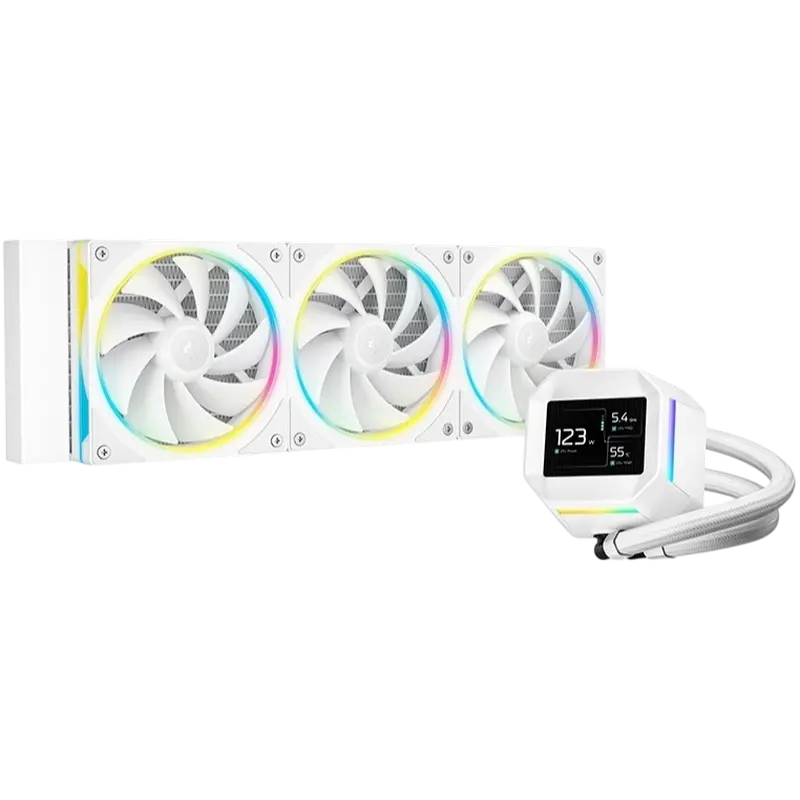 AIO Liquid Cooling Deepcool "LM360 WH" (<36.07dBA, 400-2400RPM, 66.23CFM, 3x120mm, 3600RPM, ARGB, 2.