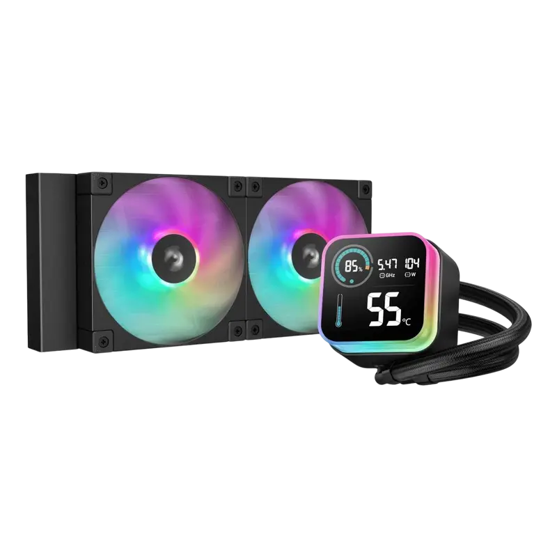 AIO Liquid Cooling Deepcool "LQ240" (<38.71dBA, 600-2400RPM, 72.04CFM, 2x120mm, 3400 RPM, ARGB, LED
