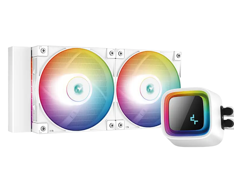 AIO Liquid Cooling Deepcool "LS520 White" (<32.9dBA, 85.85CFM, 2x120mm, ARGB LED, 1305g.)
