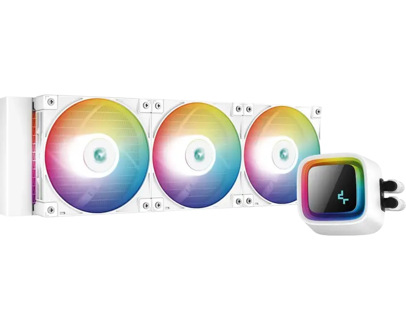 AIO Liquid Cooling Deepcool "LS720 White" (<32.9dBA, 85.85CFM, 3x120mm, ARGB LED, 1607 g.)