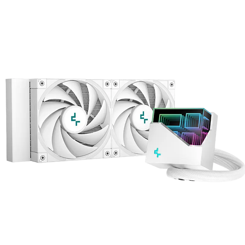 AIO Liquid Cooling Deepcool "LT520 WH" (<32.9dBA, 85.85CFM, 2x120mm, ARGB LED, 1504g.)
