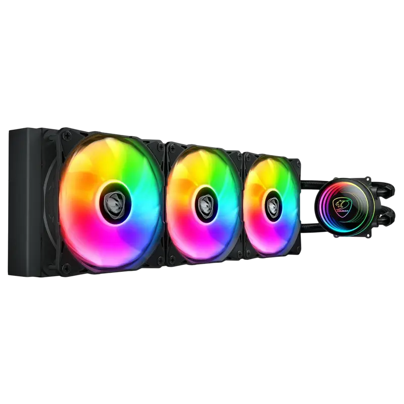AIO Liquid Cooling Cougar "Poseidon Elite ARGB 360" (≤33.5 dB(A), 62.53 CFM,3x120mm,ARGB,2200g) Blac