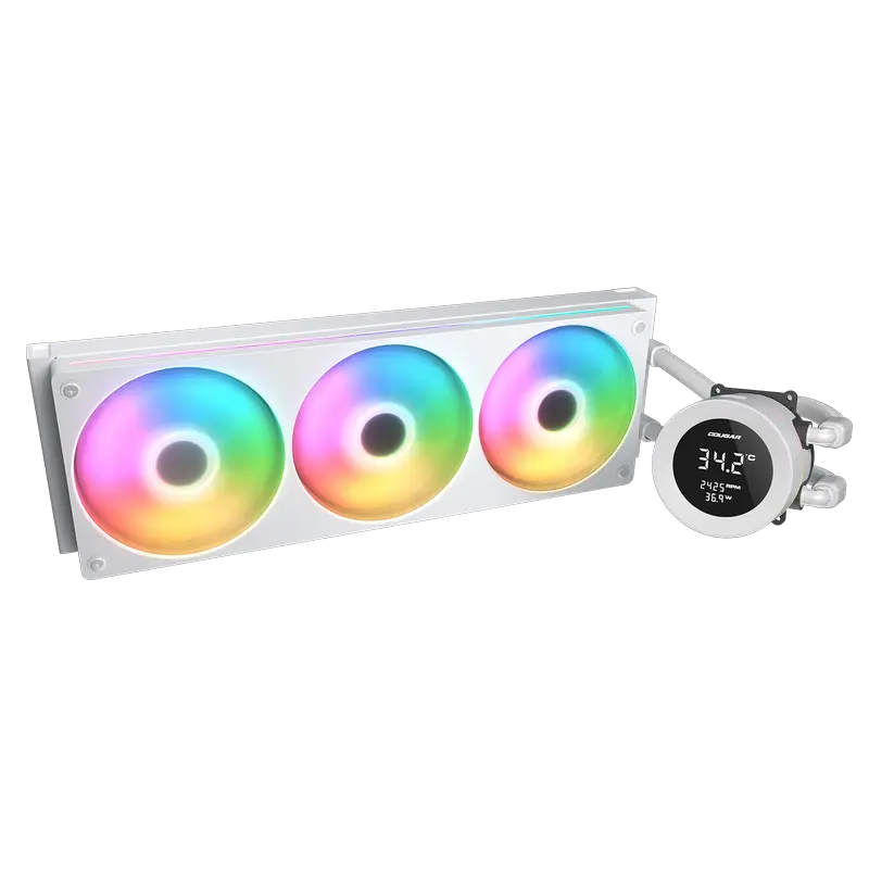 AIO Liquid Cooling Cougar "Poseidon Vistek ARGB 360 White" (≤38 dB(A), 78.2 CFM,2x120mm,ARGB,2240g)