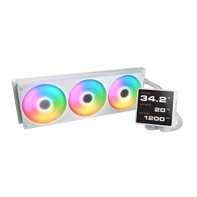 AIO Liquid Cooling Cougar "Poseidon Vistek PRO ARGB 360 White" (≤38 dB(A), 78.2 CFM,3x120mm,ARGB,Dis