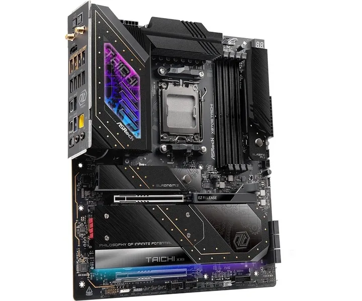 ASRock AM5 X870E Taichi, X870E, 4xDDR5, vedere laterală