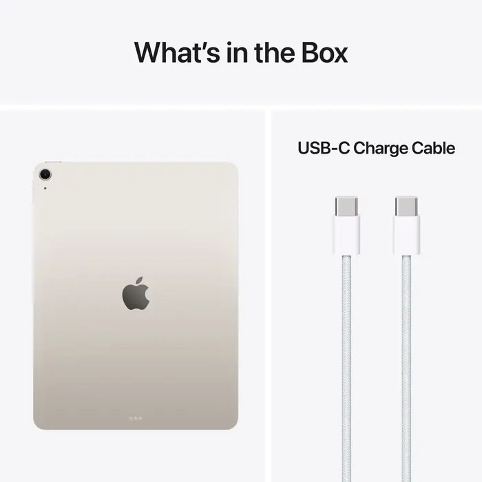 Apple iPad Air 13 inch 2026 WiFi 256GB Starlight, vedere laterală