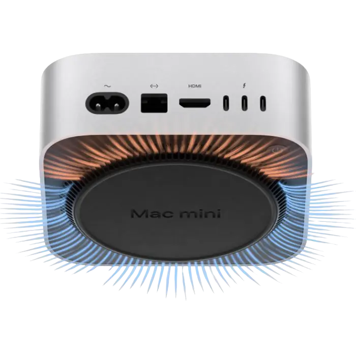 Apple Mac mini MU9E3RU/A cu M4, 16GB, 512GB, vedere posterioară