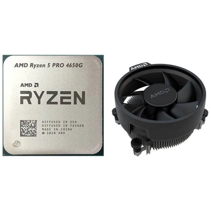 APU AMD Ryzen 5 PRO 4650G (3.7-4.2GHz, 6C/12T, L3 8MB, 7nm, Radeon Graphics, 65W), AM4, OEM+Cooler