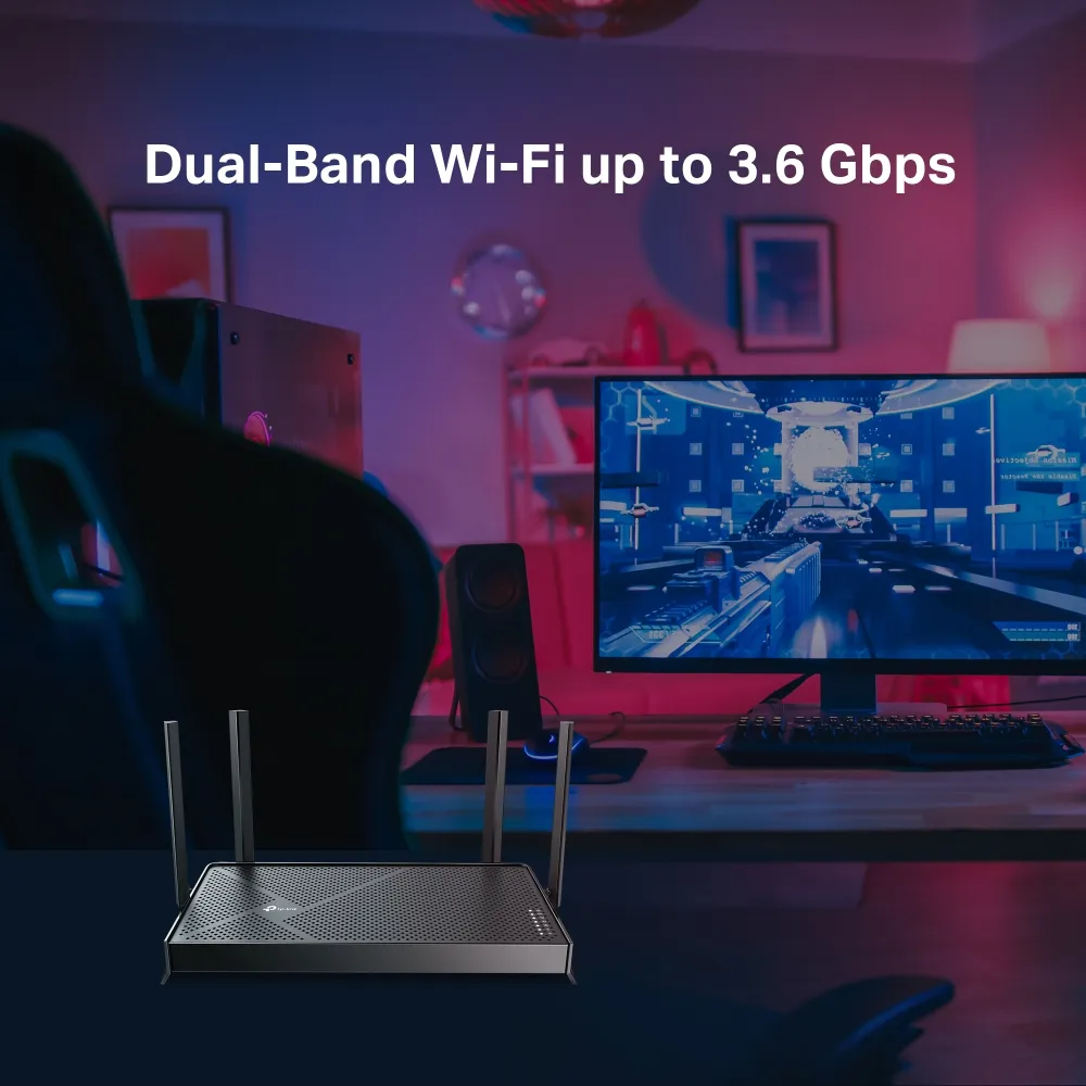 TP-LINK Archer BE230 Wi-Fi 7 BE3600 Wireless 2.5Gigabit Router, 2882Mbps at 5Ghz + 688Mbps at 2.4Ghz, 802.11be/ax/ac/a/b/g/n, 1x 2.5 Gigabit WAN+ 1x 2.5Gigabit LAN + 3x Gigabit LAN, OFDMA, 2xMU-MIMO, Beamforming, USB, 4 fixed antennas, ambalaj