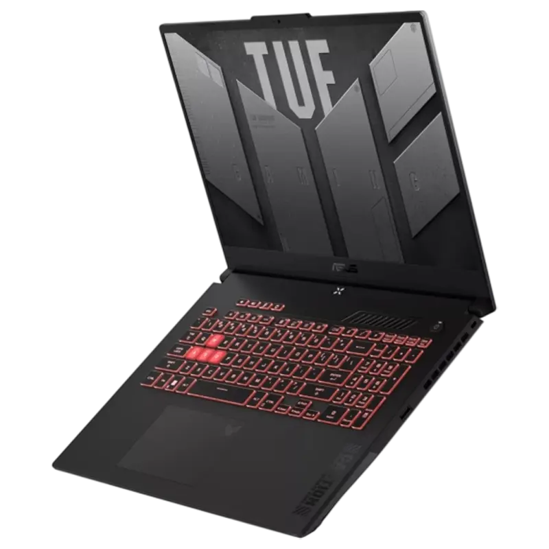 ASUS TUF Gaming A17 FA707NUQ 17.3 inch Ryzen 7 170 RTX 4050, vedere laterală