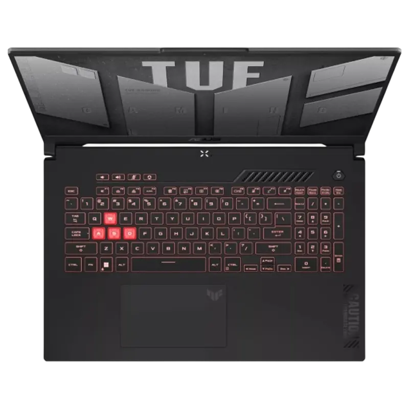 ASUS TUF Gaming A17 FA707NUQ 17.3 inch Ryzen 7 170 RTX 4050, vedere posterioară
