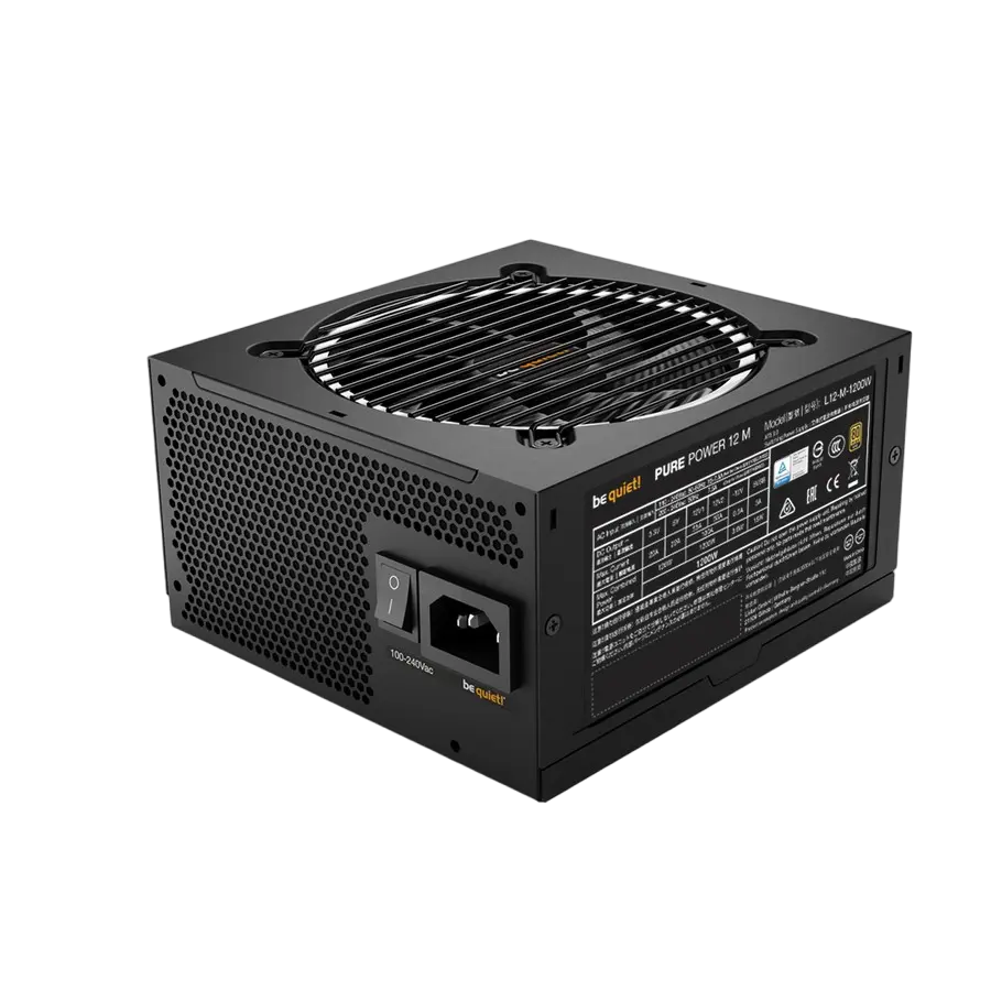 be quiet! Power Supply ATX 1200W be quiet! PURE POWER 12 M, 80+ Gold, 120mm, Active PFC, SR+LLC+DC/DC, ATX 3.0