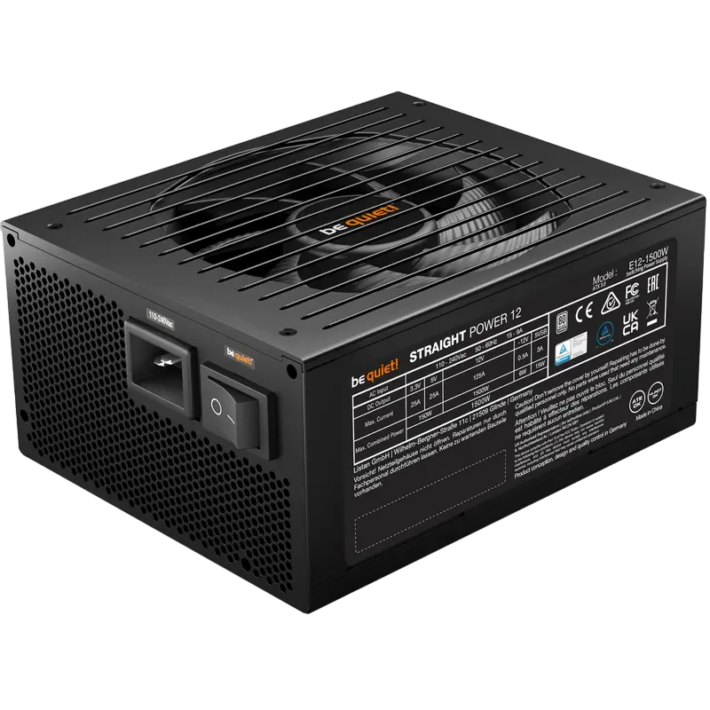 Power Supply ATX 1500W be quiet! STRAIGHT POWER 12, 80+ Gold, 135mm, Active PFC, Full Bridge SR LLC