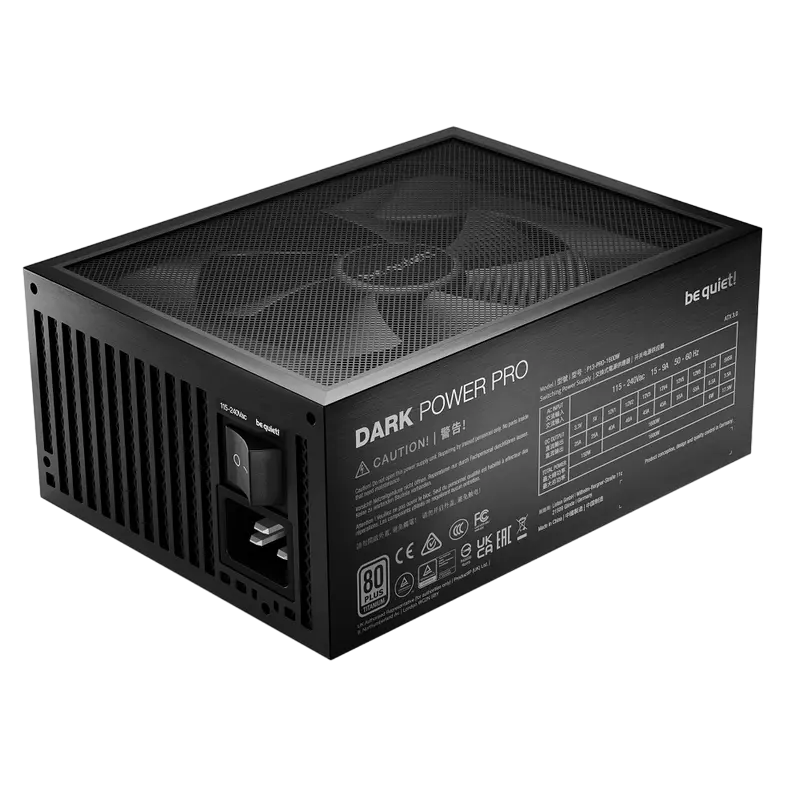 be quiet! Power Supply ATX 1600W be quiet! DARK POWER PRO 13, 80+ Titanium, 135mm, Active PFC, Full Bridge SR