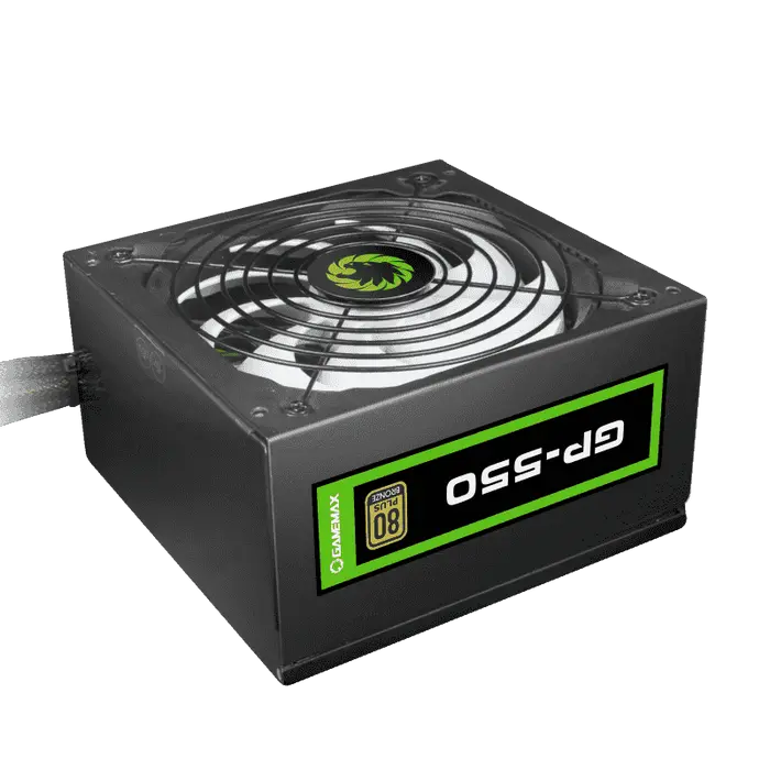 Power Supply ATX 550W GAMEMAX GP-550, 80+ Bronze, 140mm, Active PFC, DC/DC, Flat cable design, Black