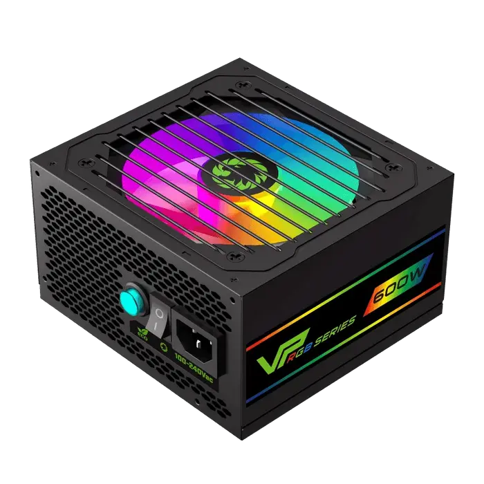 Power Supply ATX 600W GAMEMAX VP-600-RGB, 80+ Bonze, 120mm RGB, Active PFC, Fanless mode, Black