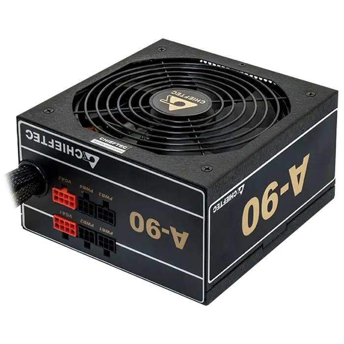 Power Supply ATX 650W Chieftec A-90 GDP-650C, 90+, 140mm, Active PFC, Semi-modular, Black