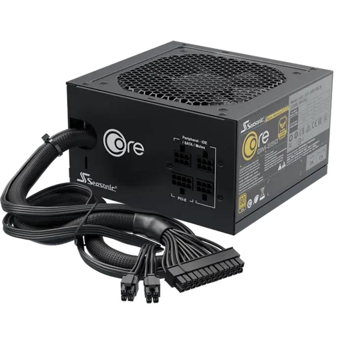 Power Supply ATX 650W Seasonic Core GM-650 80+ Gold, 120mm fan, Semi-modular, S2FC