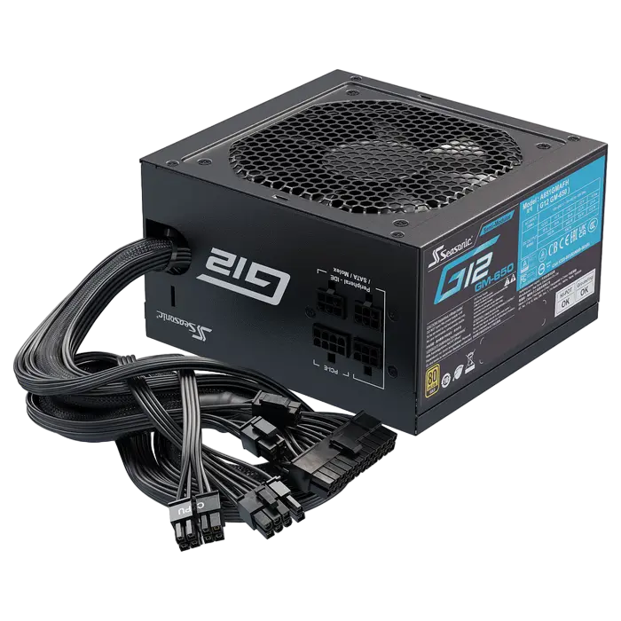 Power Supply ATX 650W Seasonic G12 GM-650 80+ Gold, 120mm fan, LLC, Semi-modular, S2FC