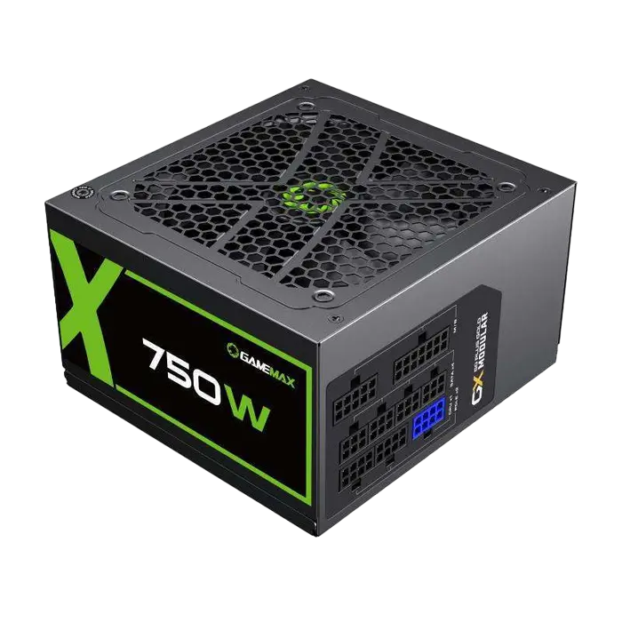 Power Supply ATX 750W GAMEMAX GX-750, 80+ Gold, 120mm, Active PFC, LLC+DC/DC, Temperature control fa