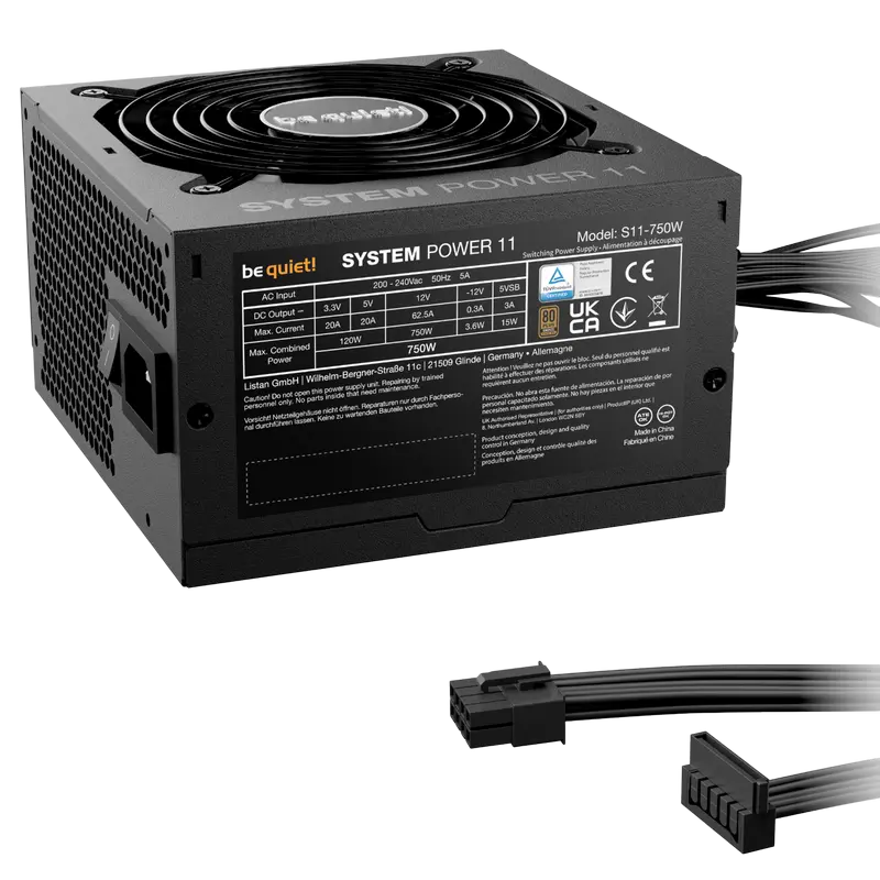 Power Supply ATX 750W be quiet! SYSTEM POWER 11, 80+ Bronze, 120mm, Active PFC, DC/DC, Temperature c