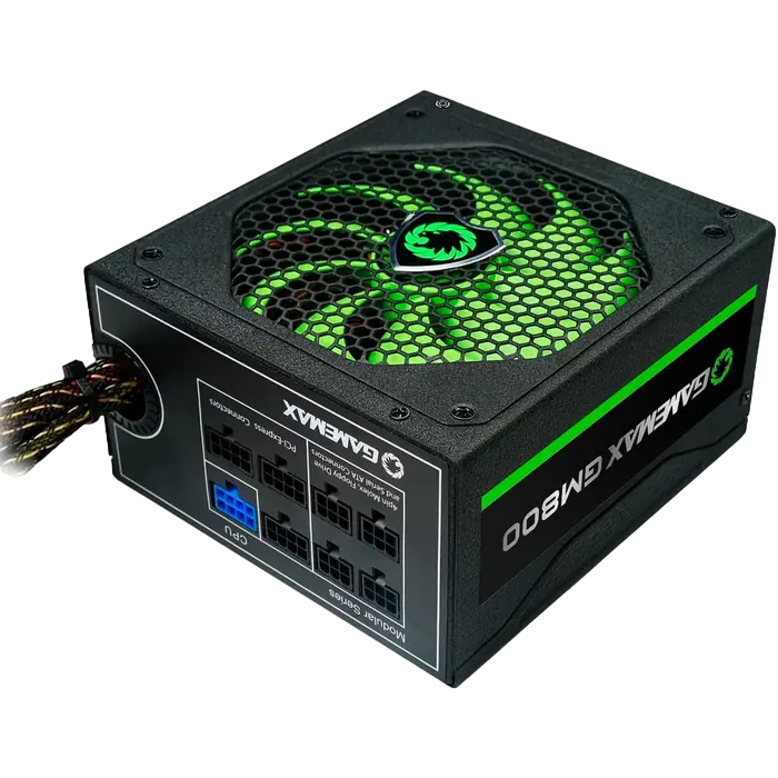 Power Supply ATX 800W GAMEMAX GM-800, 80+ Bronze, 140mm, Active PFC+Double tube forward, DC/DC, Full