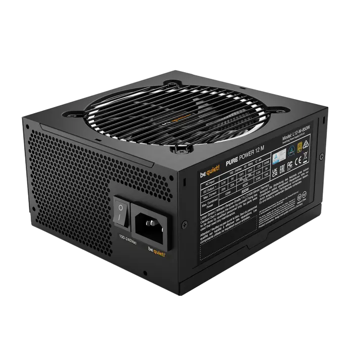 Power Supply ATX 850W be quiet! PURE POWER 12 M, 80+ Gold, 120mm, Active PFC, SR+LLC+DC/DC, ATX 3.0