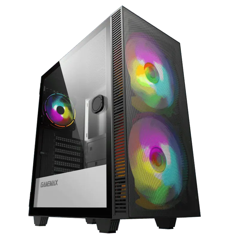 Case ATX GAMEMAX Aero, w/o PSU, 0.5mm, 2x200mm & 1x120mm ARGB fans, ARGB+PWM Hub, Front Mesh, TG, DF