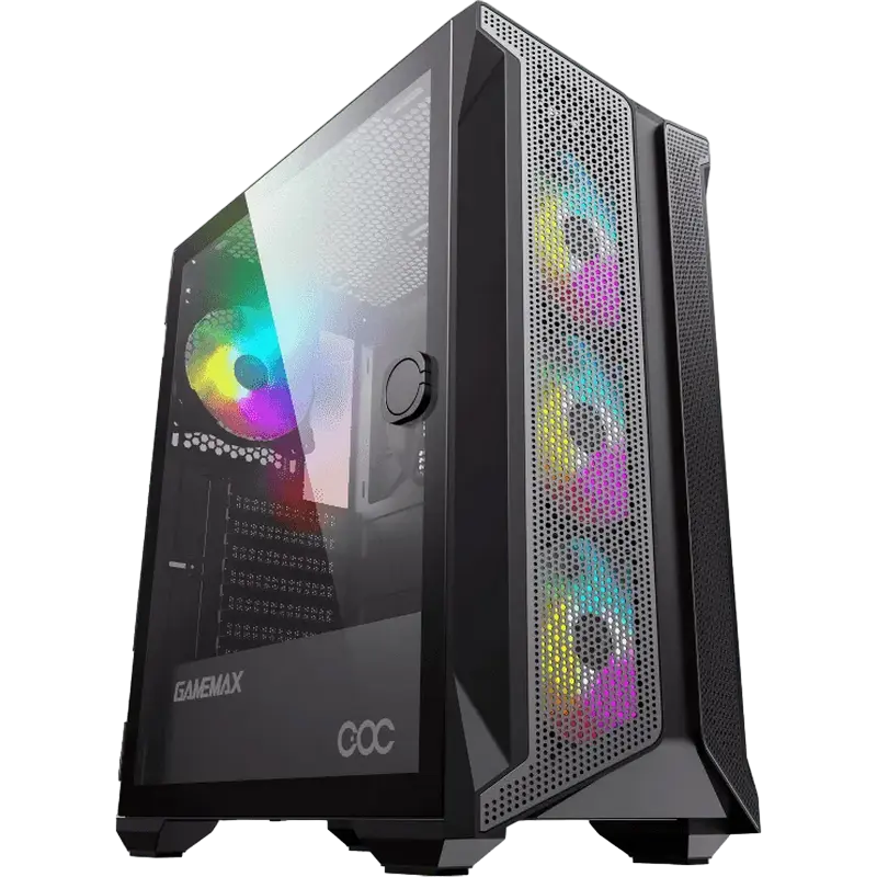 Case ATX GAMEMAX Brufen C1, w/o PSU, 0.5mm, 4x120mm ARGB fans, ARGB+PWM Hub, Front Mesh, TG, DF, 2x