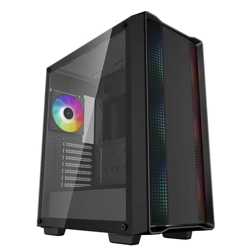 Case ATX Deepcool CC560 ARGB v2, w/o PSU, 4x120mm ARGB fans, USB3.0, USB2.0, Mesh Front, Tempered Gl