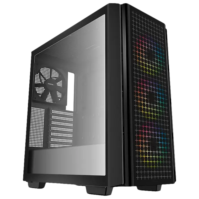 Case ATX Deepcool CG540, w/o PSU, 4x120mm (3xARGB fans), 2xUSB3.0, Front & Side Tempered Glass, Dus