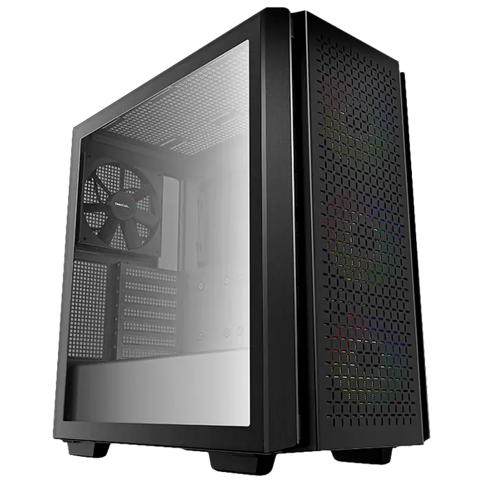 Case ATX Deepcool CG560, w/o PSU, 4x120mm (3xARGB fans), 2xUSB3.0, Mesh Front, Tempered Glass, Dust