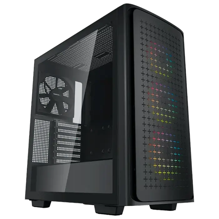 Case ATX Deepcool CK560, w/o PSU, 3x120mm ARGB & 1x140mm fans, USB-C, 2xUSB3.0, Tempered Glass, VGA