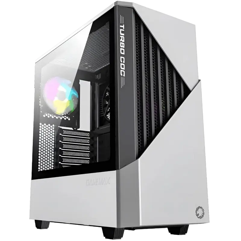 Case ATX GAMEMAX Contac COC, w/o PSU, 0.8mm, 1x120 & 1x140mm ARGB fans, ARGB+PWM Hub, Front Mesh, TG