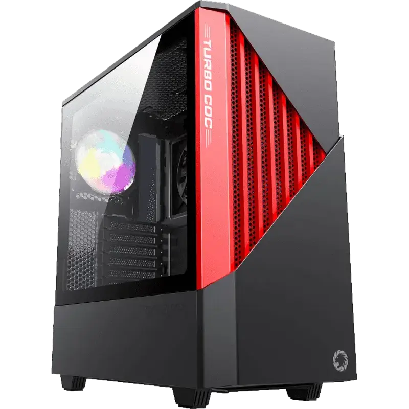 Case ATX GAMEMAX Contac COC, w/o PSU, 0.8mm, 1x120 & 1x140mm ARGB fans, ARGB+PWM Hub, Front Mesh, TG
