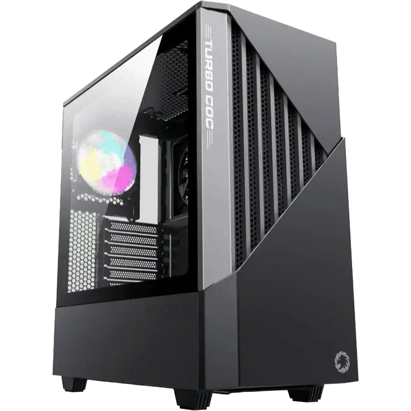 Case ATX GAMEMAX Contac COC, w/o PSU, 0.8mm, 1x120 & 1x140mm ARGB fans, ARGB+PWM Hub, Front Mesh, TG