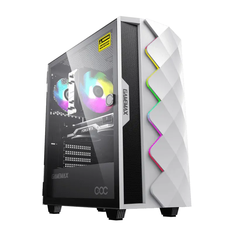 Case ATX GAMEMAX Diamond COC, w/o PSU, 0.5mm, 1x120mm ARGB, 1x140mm, ARGB Hub, Front Mesh+LED strip