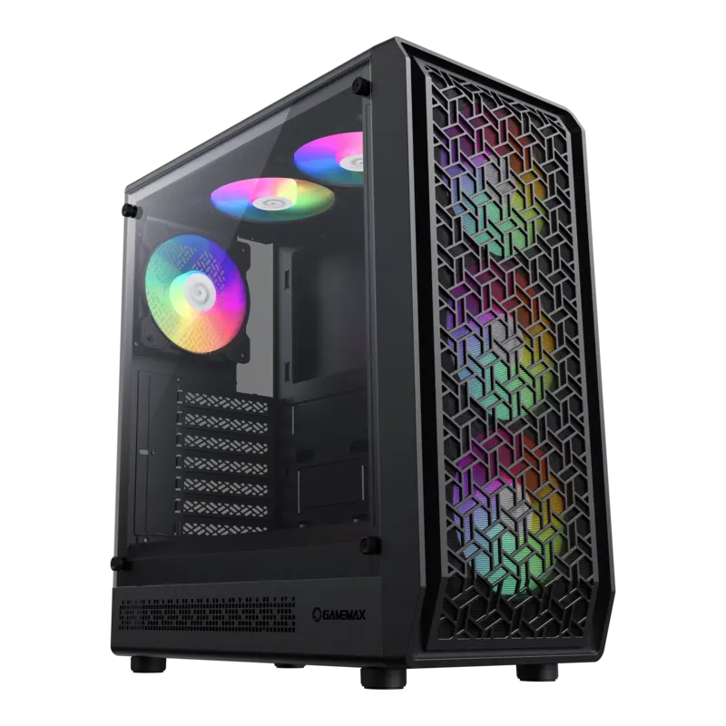 Case ATX GAMEMAX Forge AB, w/o PSU, 0.5mm, 6x120mm ARGB, Front Mesh, Tempered Glass, Dust Filter, 1x