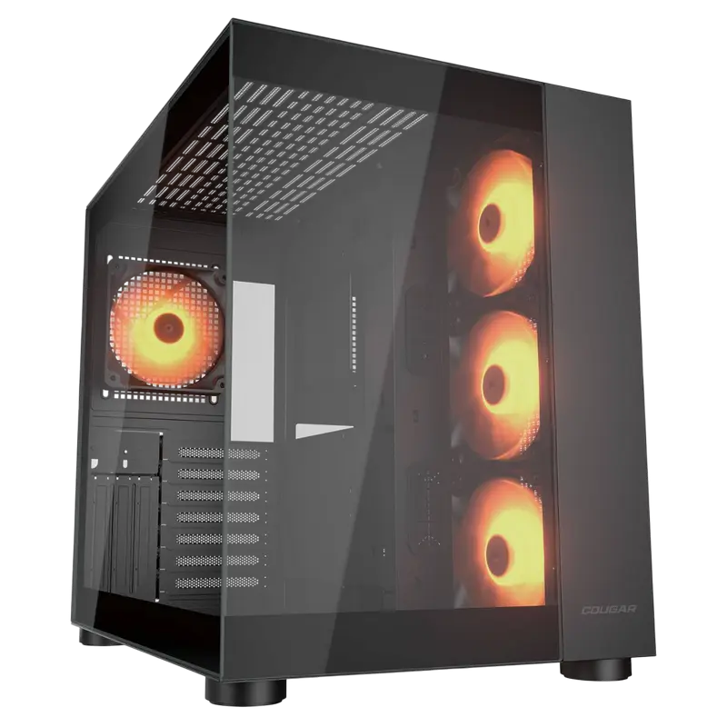 Case ATX Cougar FV150 RGB w/o PSU 3x120revers M/B side 1x120rear ARGB Glass: Front&Side 2xUSB3.0 1xU